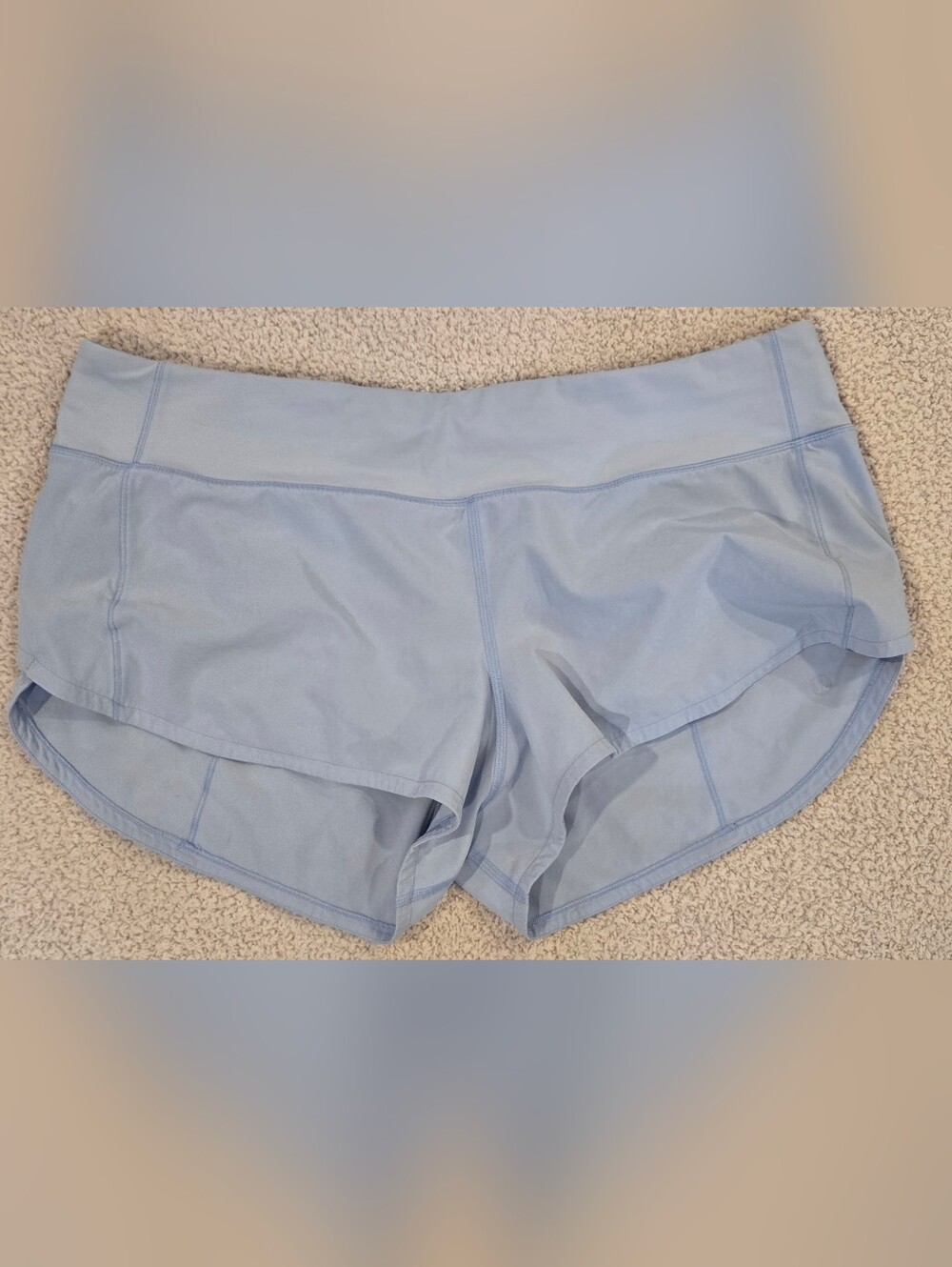 Lululemon Light Blue Running Shorts Size 10 Built-In Liner